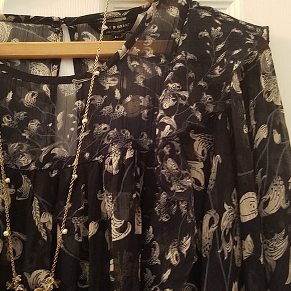 LUCKY BRAND | Sweet Chiffon Peasant Top NEW! - Picture 4 of 8